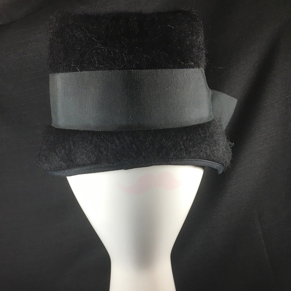 🧡 RARE 🧡Shagfelt Large Bow Black Hat with Bow Detail - Picture 2 of 5